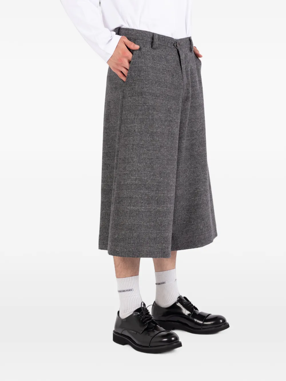 Société Anonyme Wollen shorts met horizontale streep Grijs