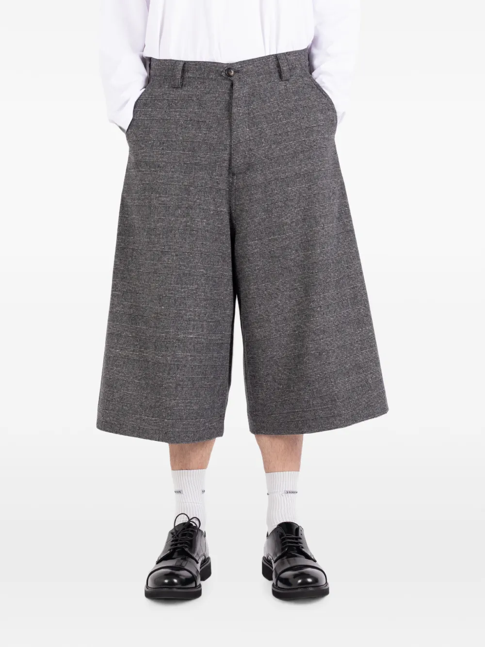 Société Anonyme Wollen shorts met horizontale streep Grijs