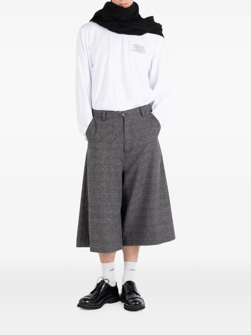 Société Anonyme Wollen shorts met horizontale streep Grijs