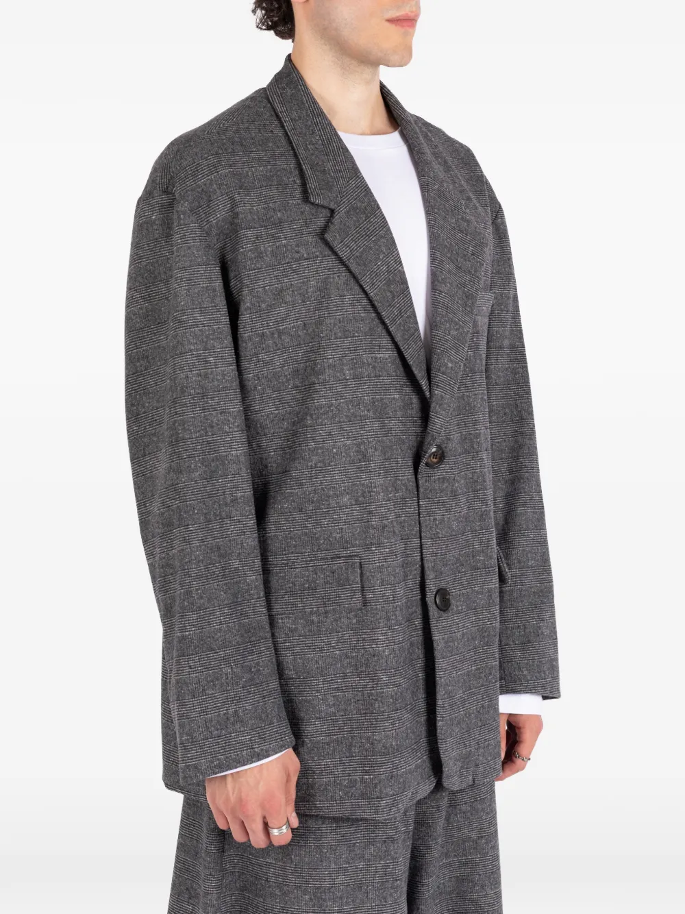 Société Anonyme Geruite wollen blazer Grijs