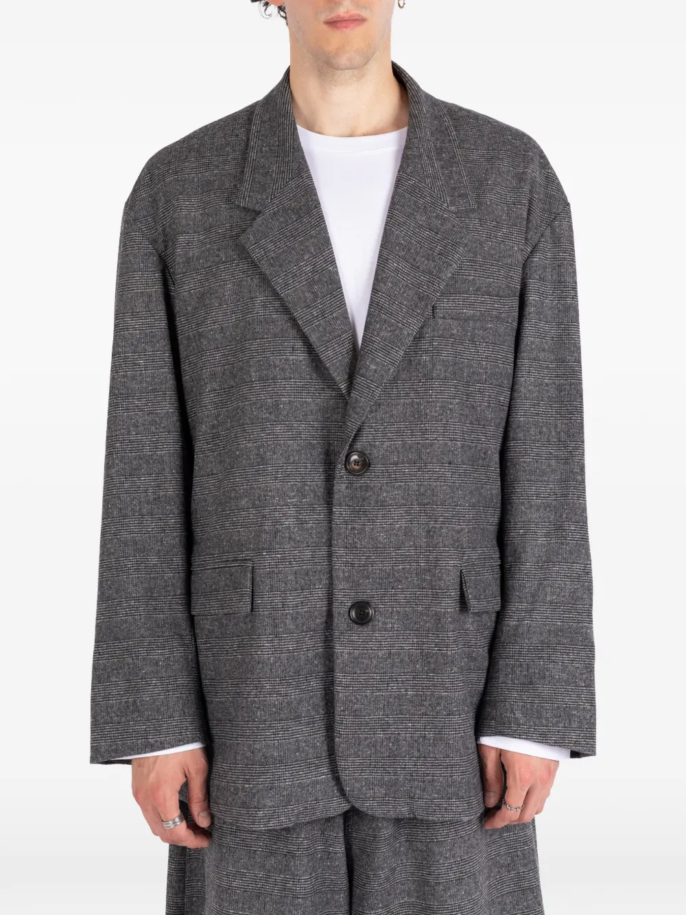 Société Anonyme checked wool blazer - Grau