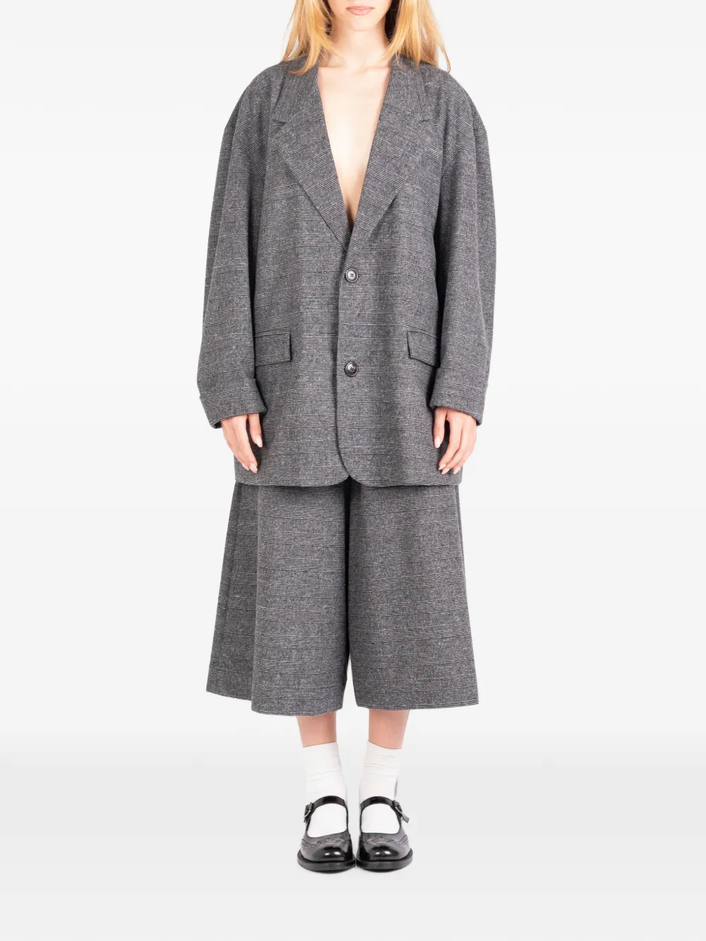 Société Anonyme Geruite wollen blazer Grijs