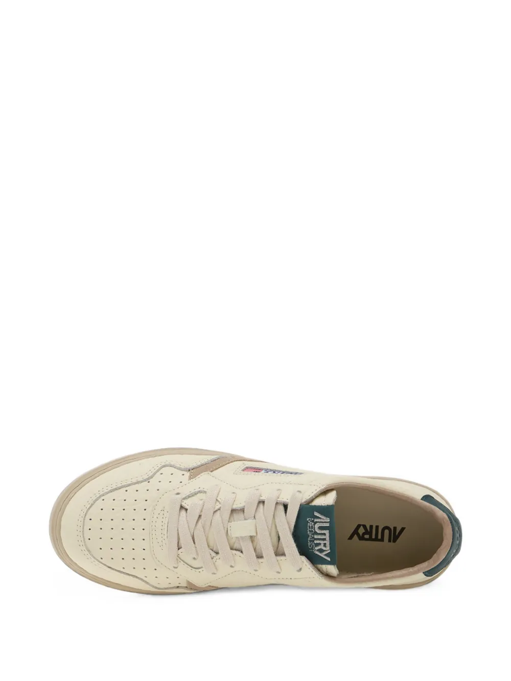 Autry Medalist Low perforated leather sneakers Beige