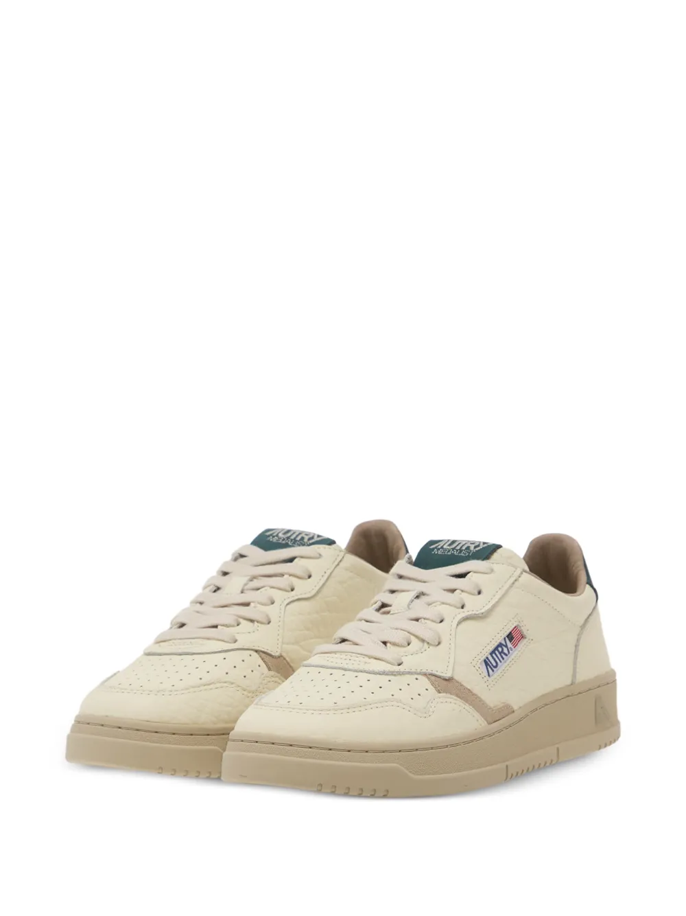 Autry Medalist Low perforated leather sneakers Beige