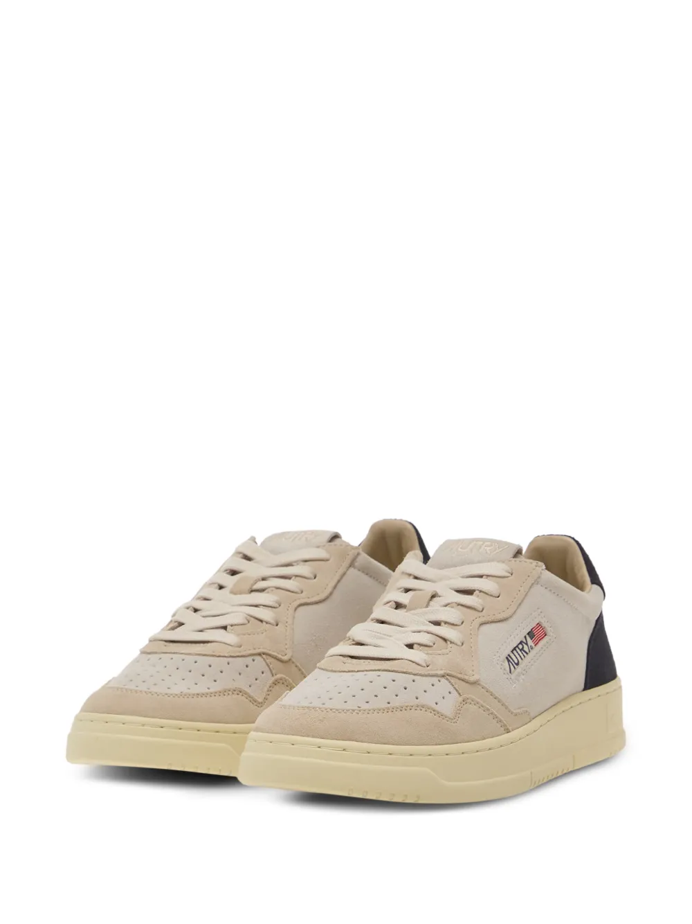 Autry Medalist Low driekleurige sneakers in suède Beige