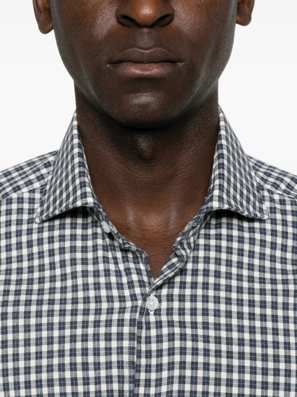 Barba Overhemd met gingham ruit Blauw