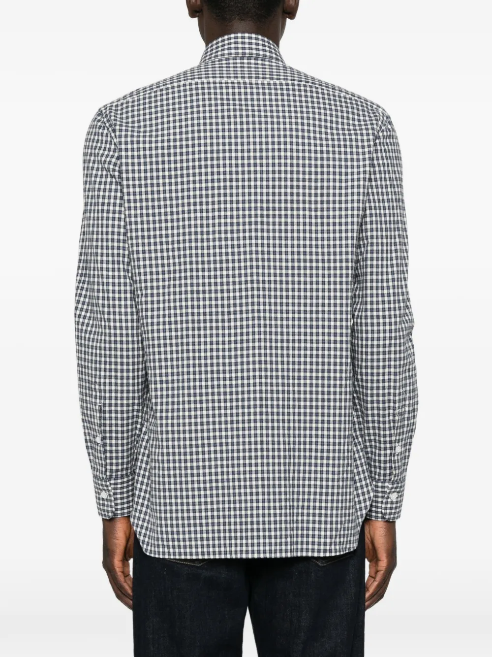 Barba Overhemd met gingham ruit Blauw