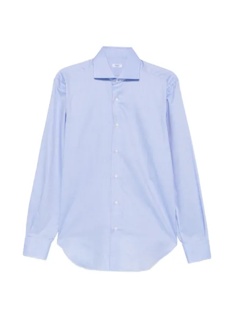 Barba camisa con motivo de espiga y cuello italiano