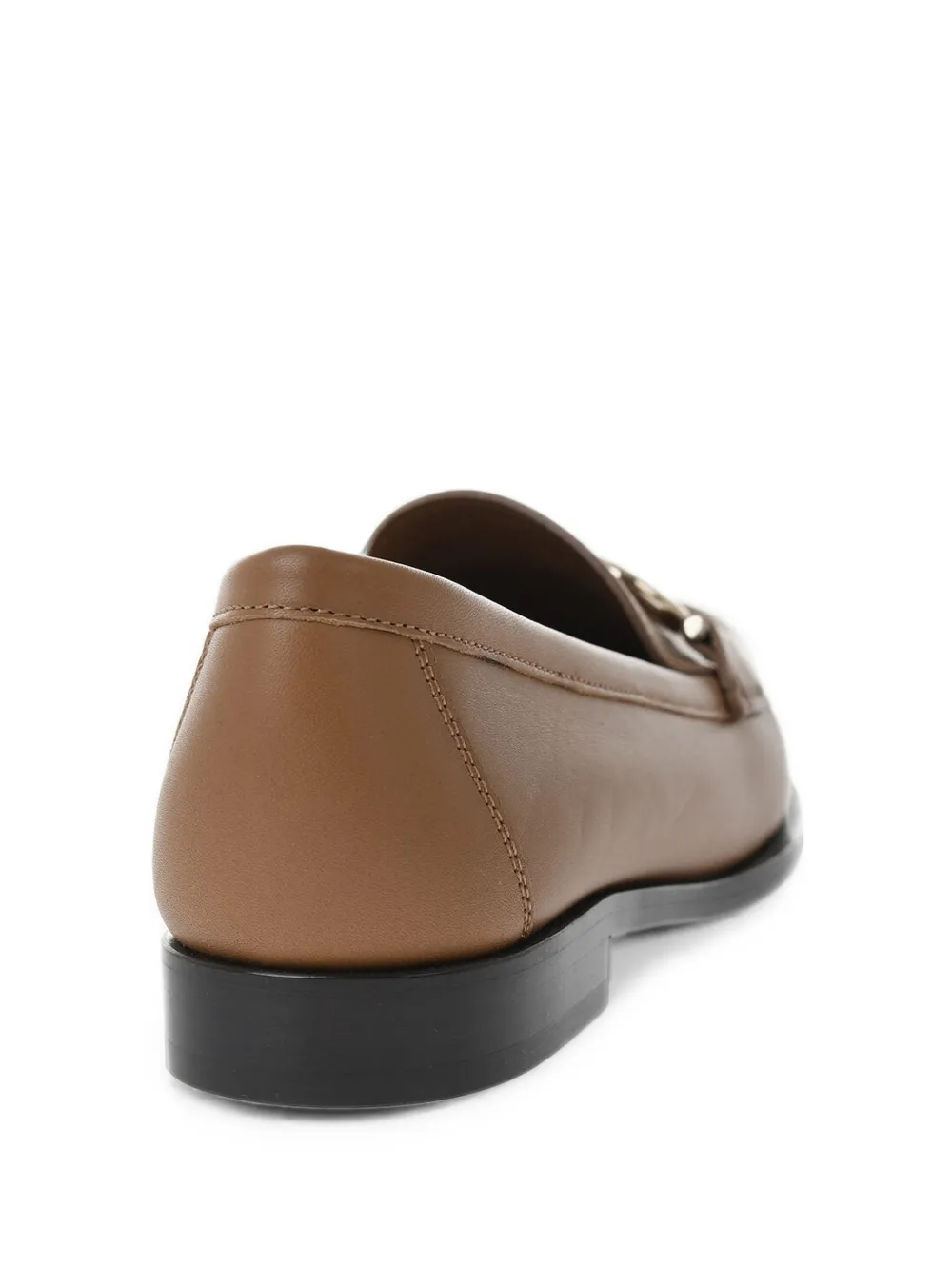 Ferragamo Gancini-plaque leather loafers Beige