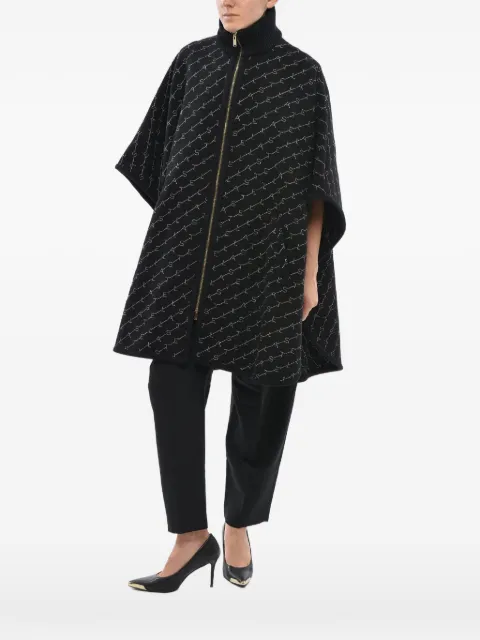 Stella McCartney logo-embroidered zip-up cape
