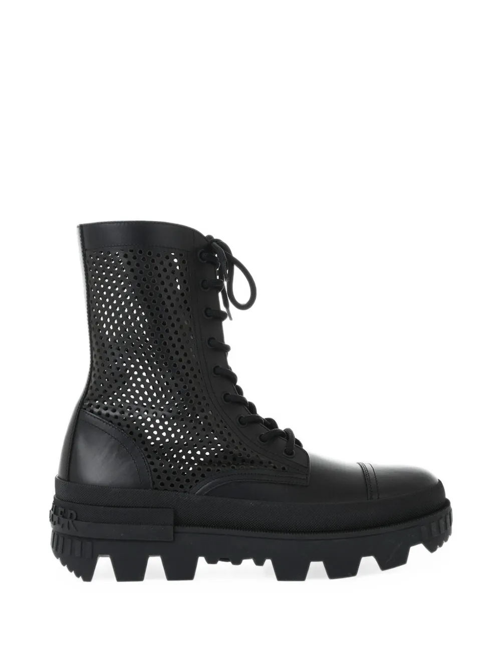 Moncler Carinne laser-cut combat boots Zwart