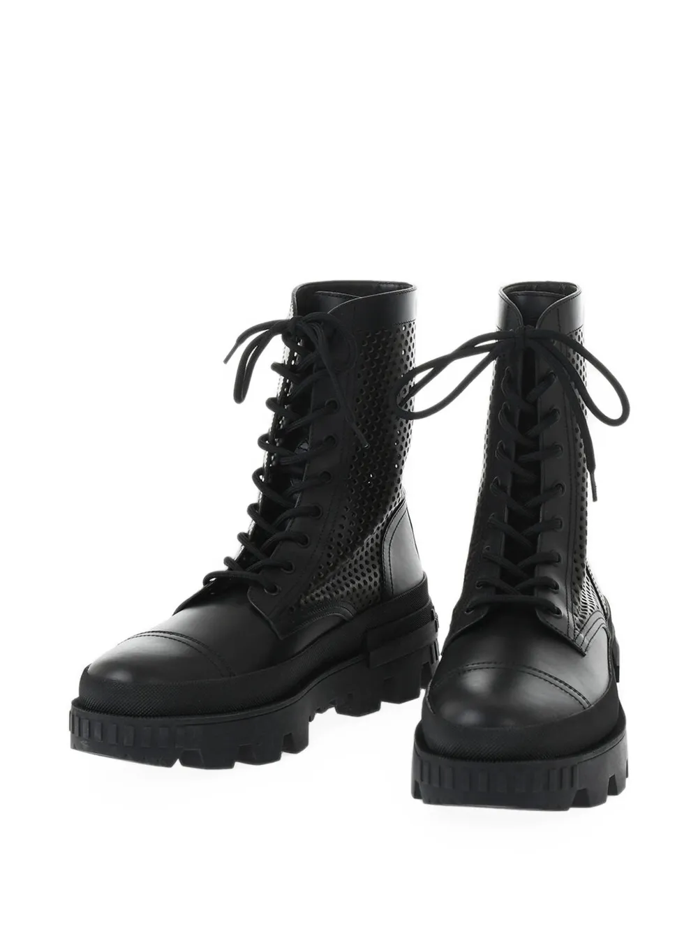 Moncler Carinne laser-cut combat boots Zwart
