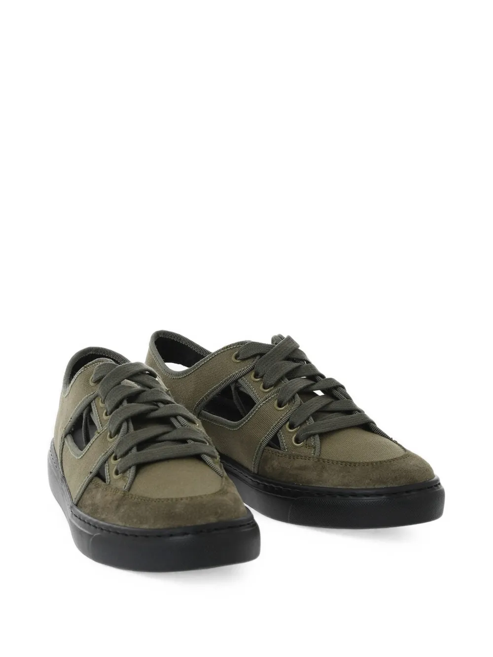 Fabiana Filippi cut-out low-top sneakers Groen