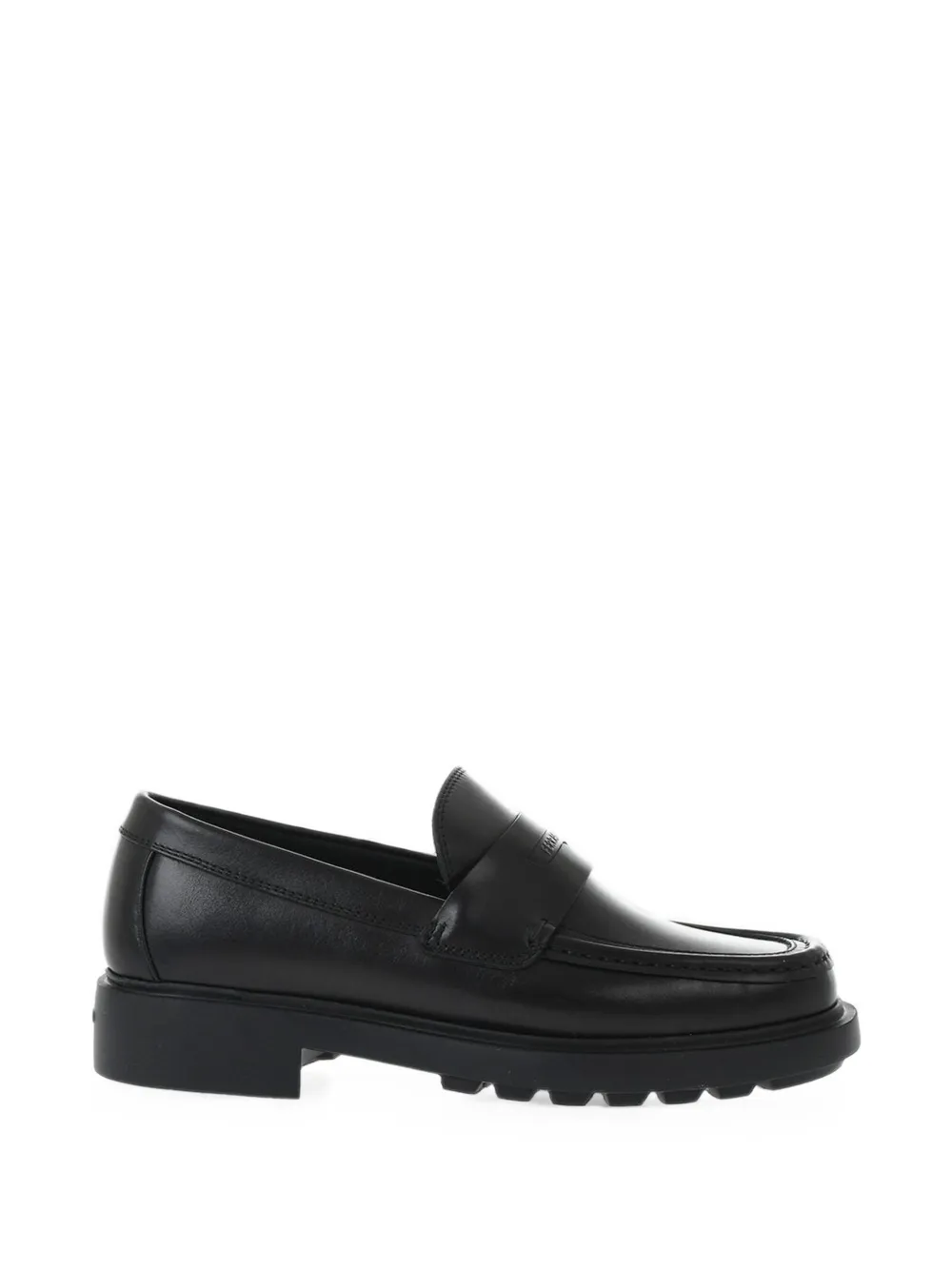 Ferragamo logo-embossed leather loafers Zwart