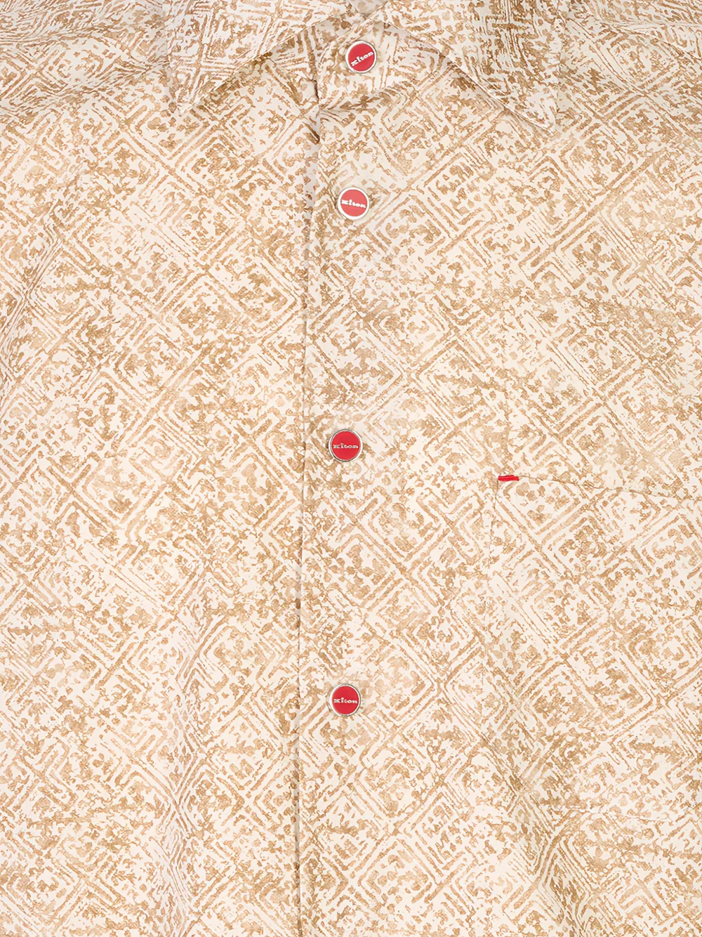 Kiton geometric-print shirt Beige
