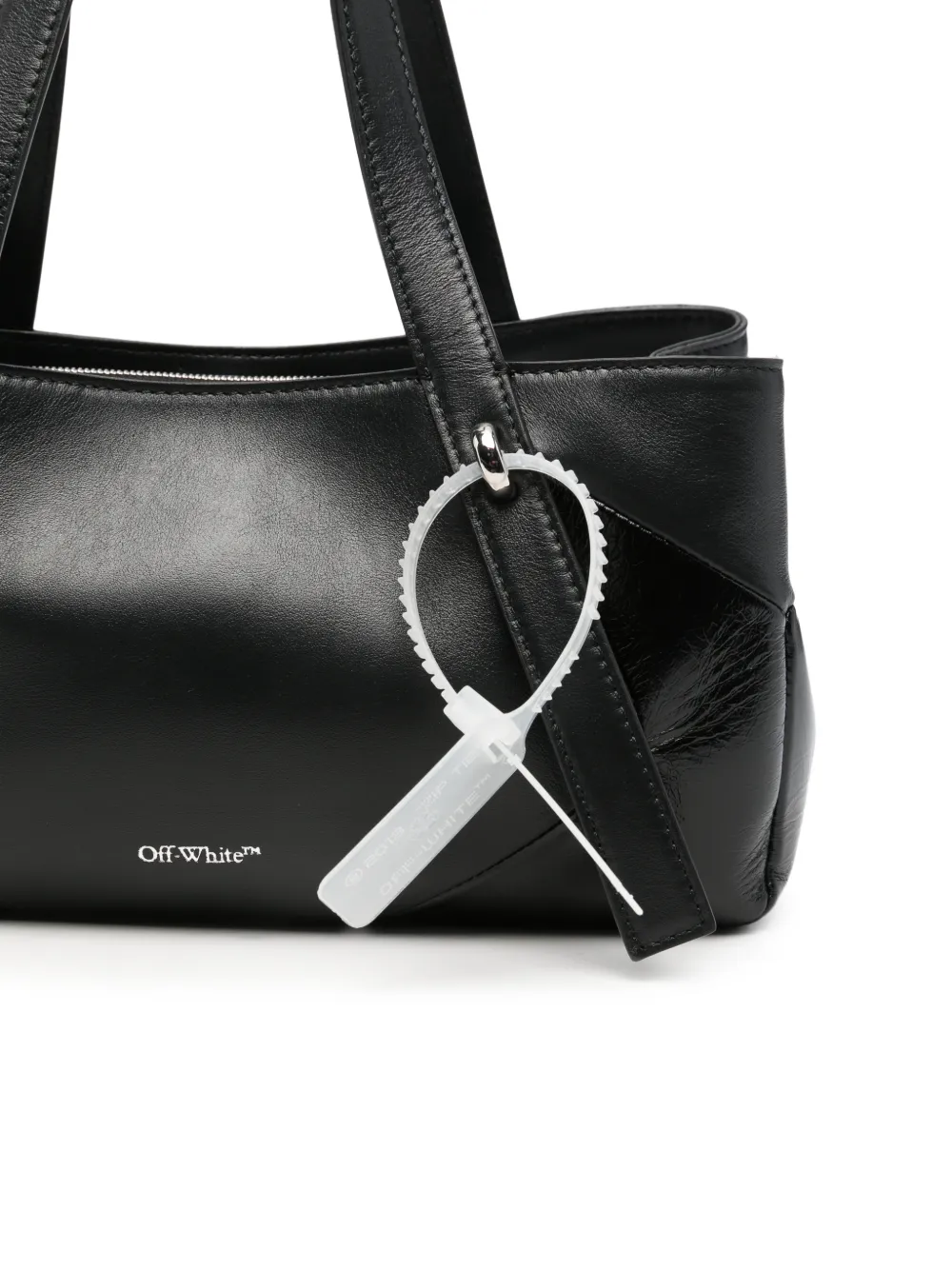 Off-White Kleine Oyah leren shopper Zwart