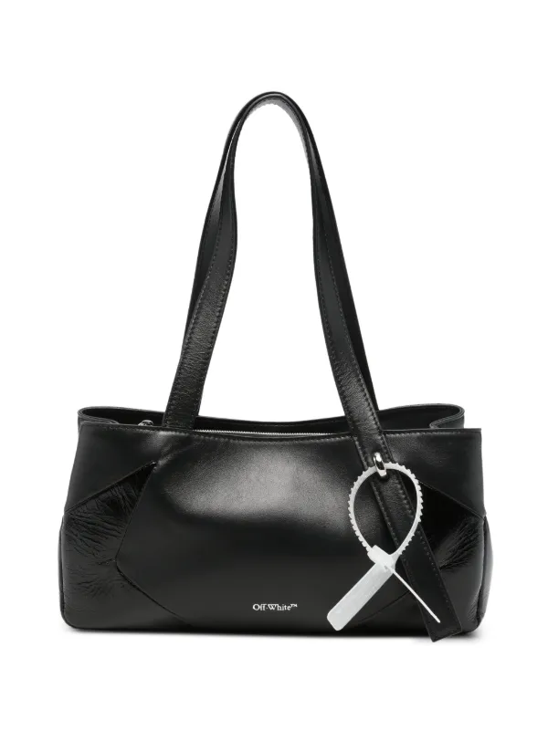 Off-White Small Oyah Leather Tote Bag in Black