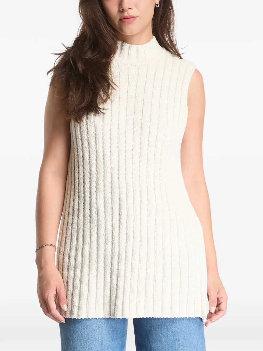 Samsoe & Samsoe Sajasmin Ribbed Cut-out Sweater In Neutral