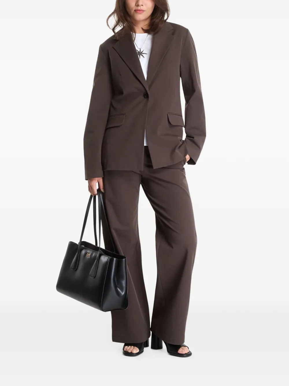 SAMSOE Saheaven blazer met enkele rij knopen Bruin
