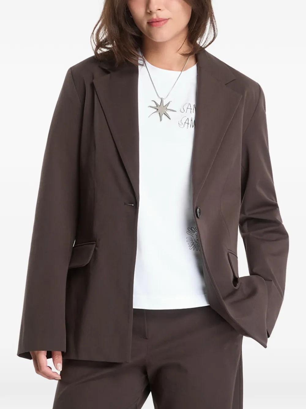 Samsoe & Samsoe Saheaven Single-breasted Blazer In Brown