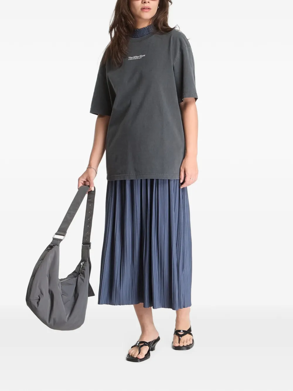 SAMSOE Sauni T-shirt met grafische print Grijs
