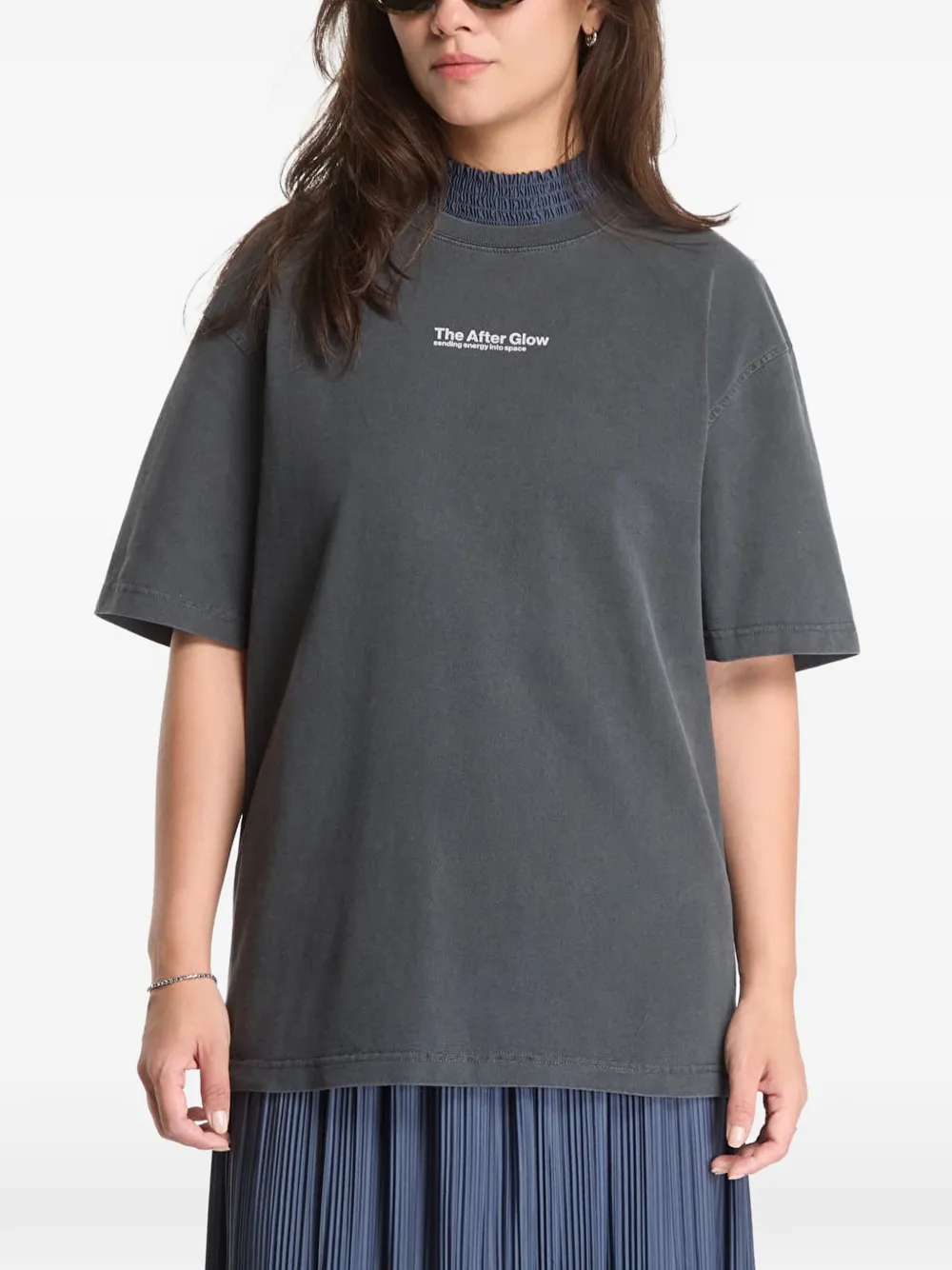 Samsoe & Samsoe Sauni Graphic-print T-shirt In Gray