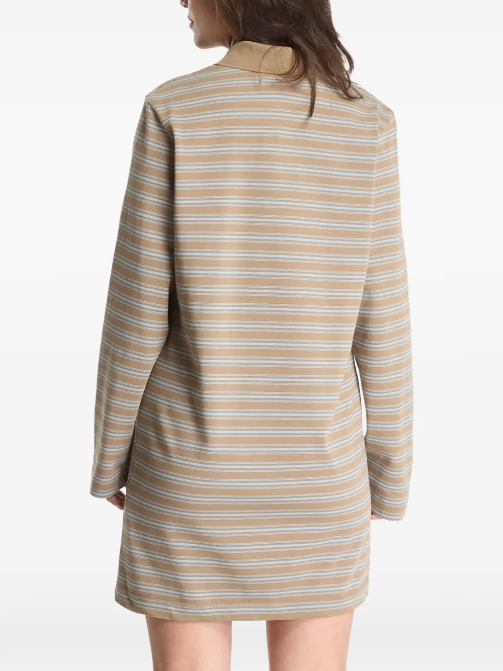 SAMSOE Mini-jurk met lange mouwen en strepen Beige