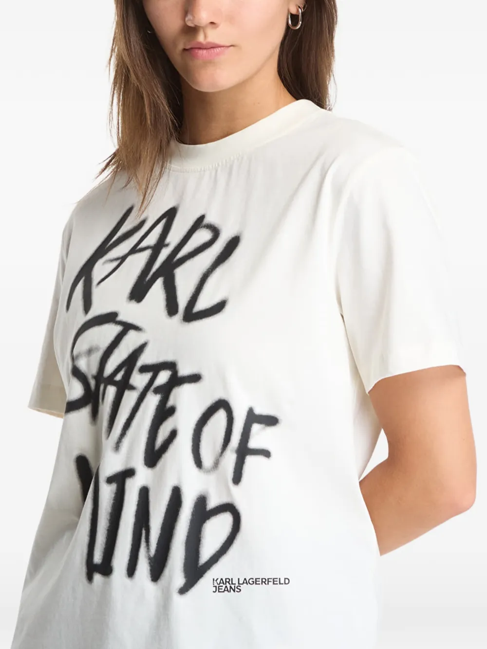 Karl Lagerfeld Jeans T-shirt met tekst Beige
