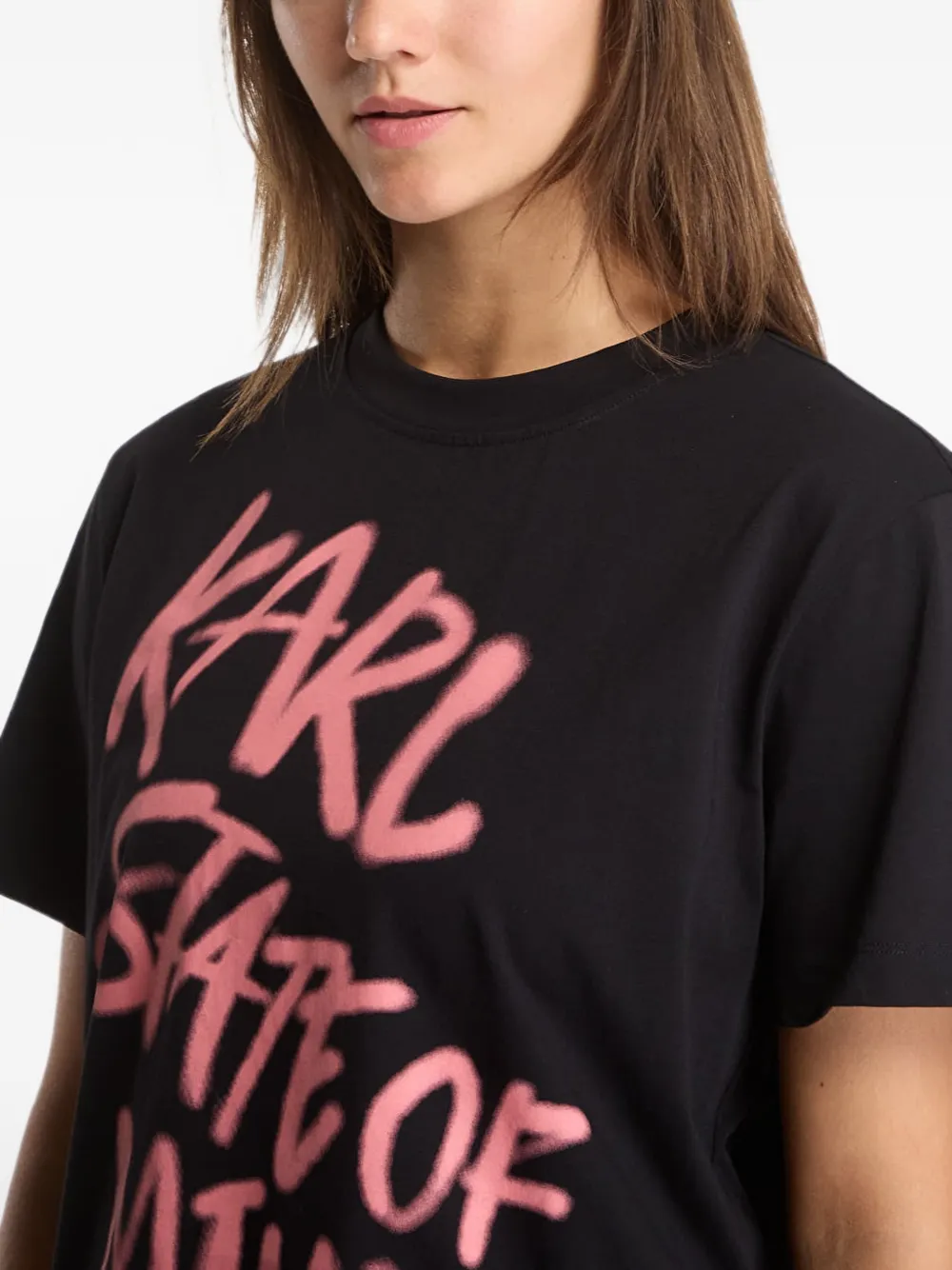 Karl Lagerfeld Jeans T-shirt met tekst Zwart