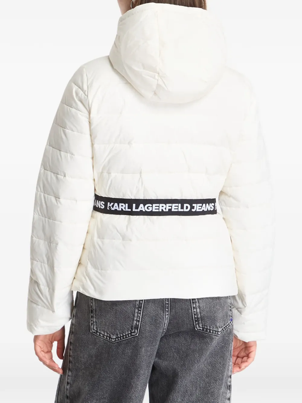 Karl Lagerfeld Jeans Gevoerd jack met capuchon Wit
