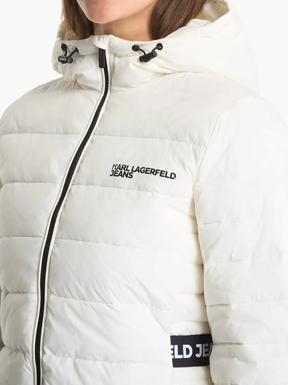 Karl Lagerfeld Jeans Gevoerd jack met capuchon Wit
