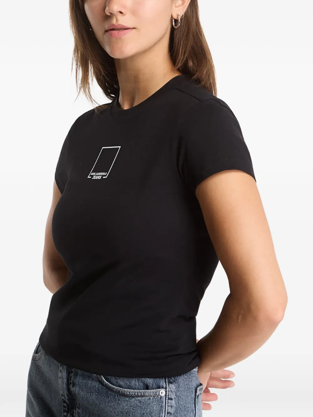 Karl Lagerfeld Jeans T-shirt met logoprint Zwart