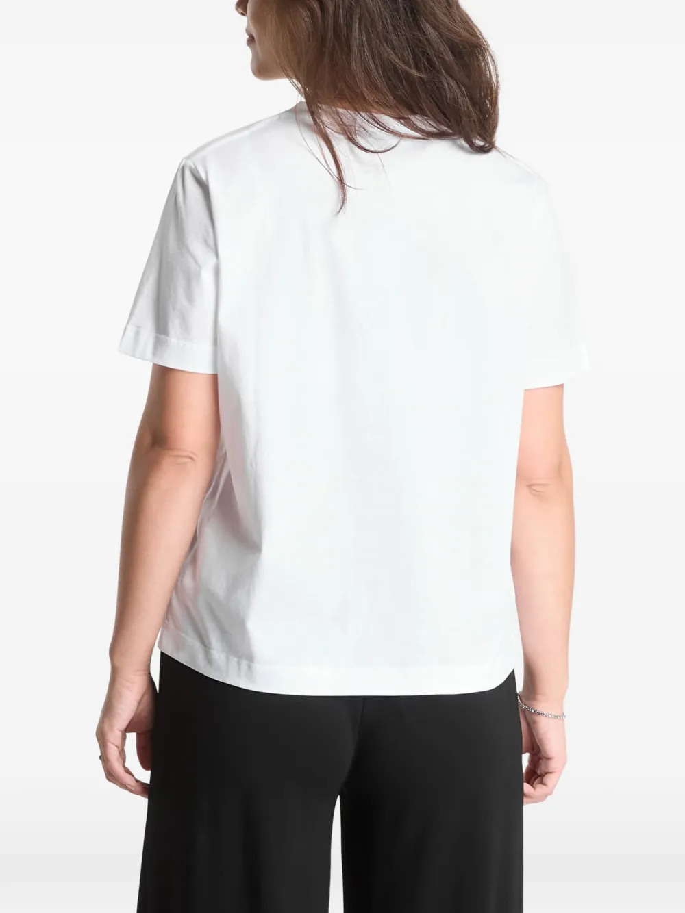 SAMSOE T-shirt met bloemen-print Wit