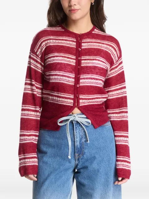SAMSOE SAMSOE striped button-front cardigan