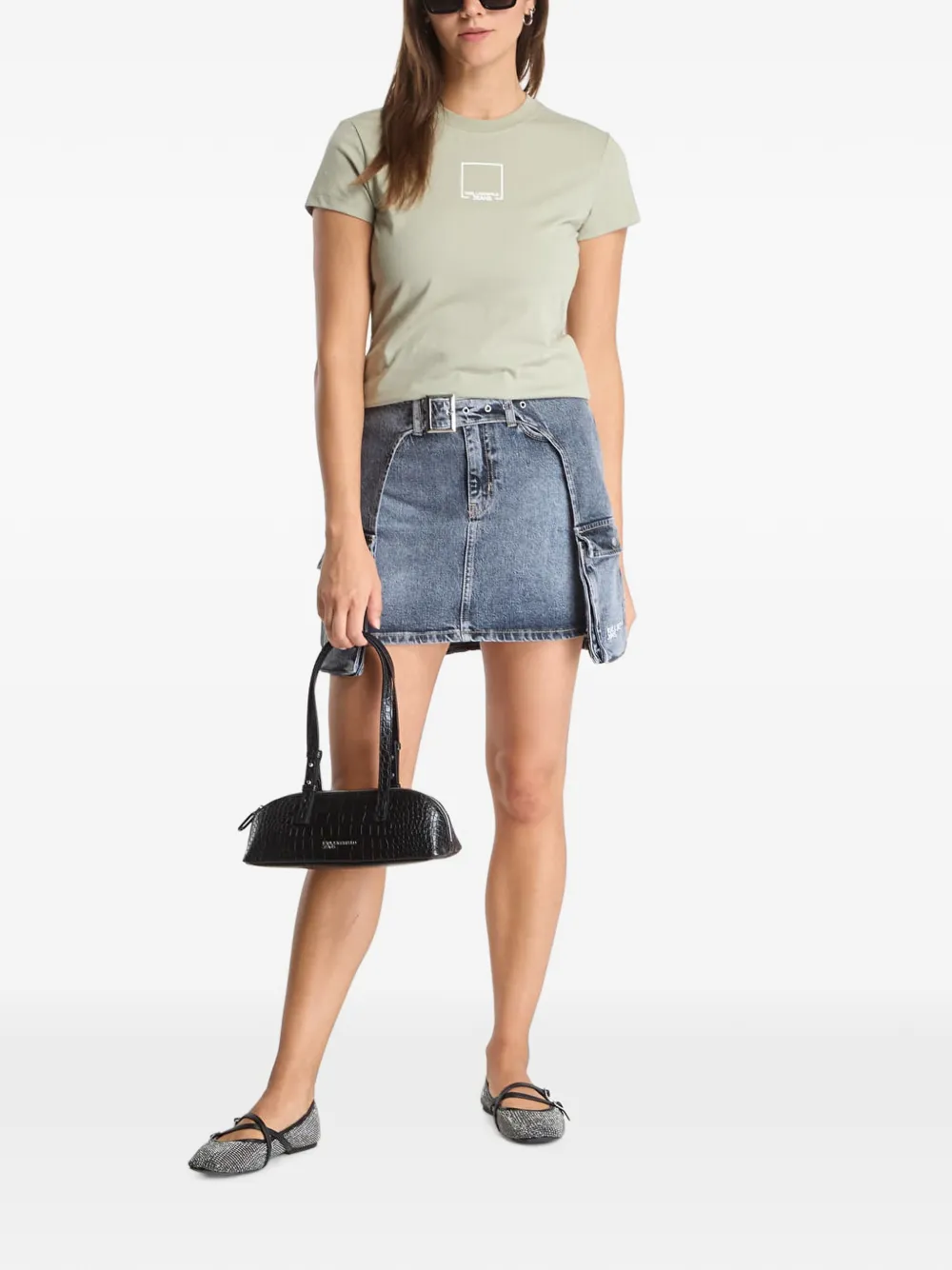 Karl Lagerfeld Jeans T-shirt met logoprint met ronde hals Groen