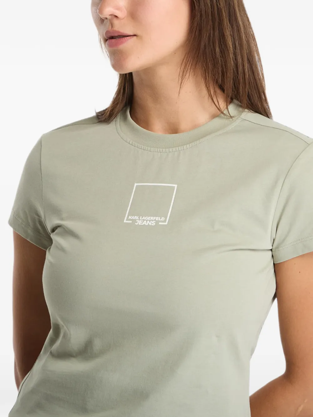 Karl Lagerfeld Jeans T-shirt met logoprint met ronde hals Groen