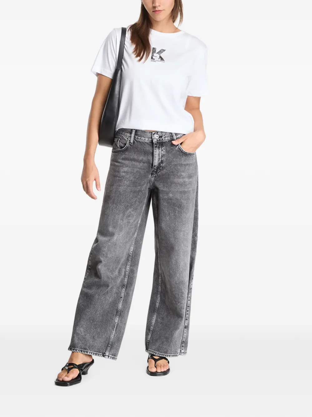Karl Lagerfeld Jeans T-shirt met logoprint Wit