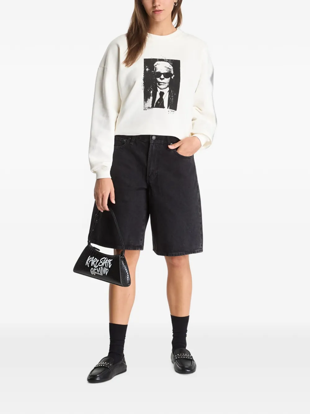 Karl Lagerfeld Jeans Sweater met print Wit