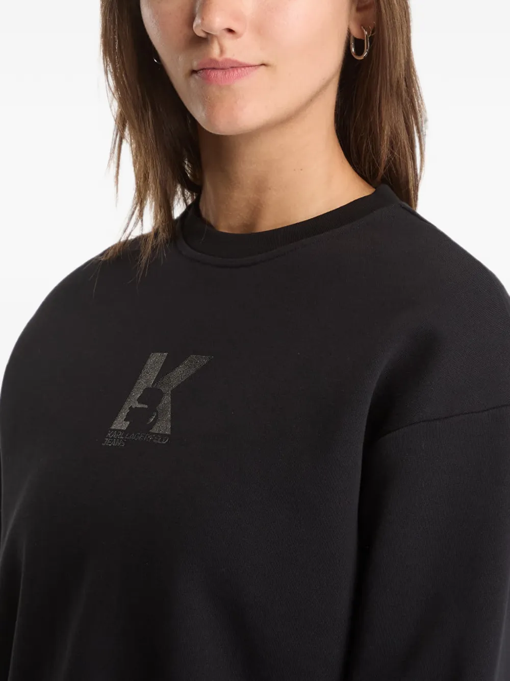 Karl Lagerfeld Jeans Katoenen sweater met logoprint Zwart