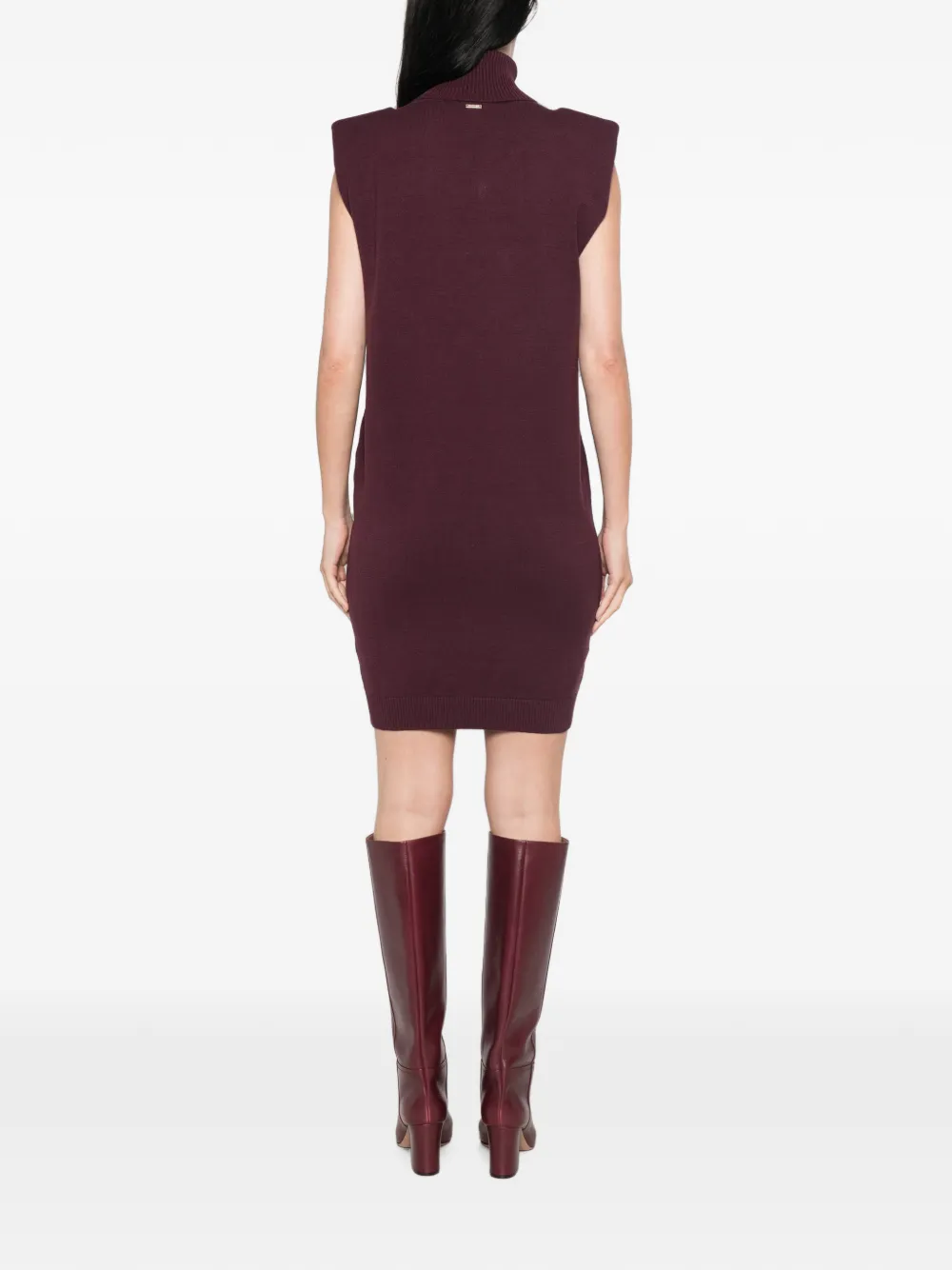 TWINSET Jurk met col en gewatteerde schouders Rood