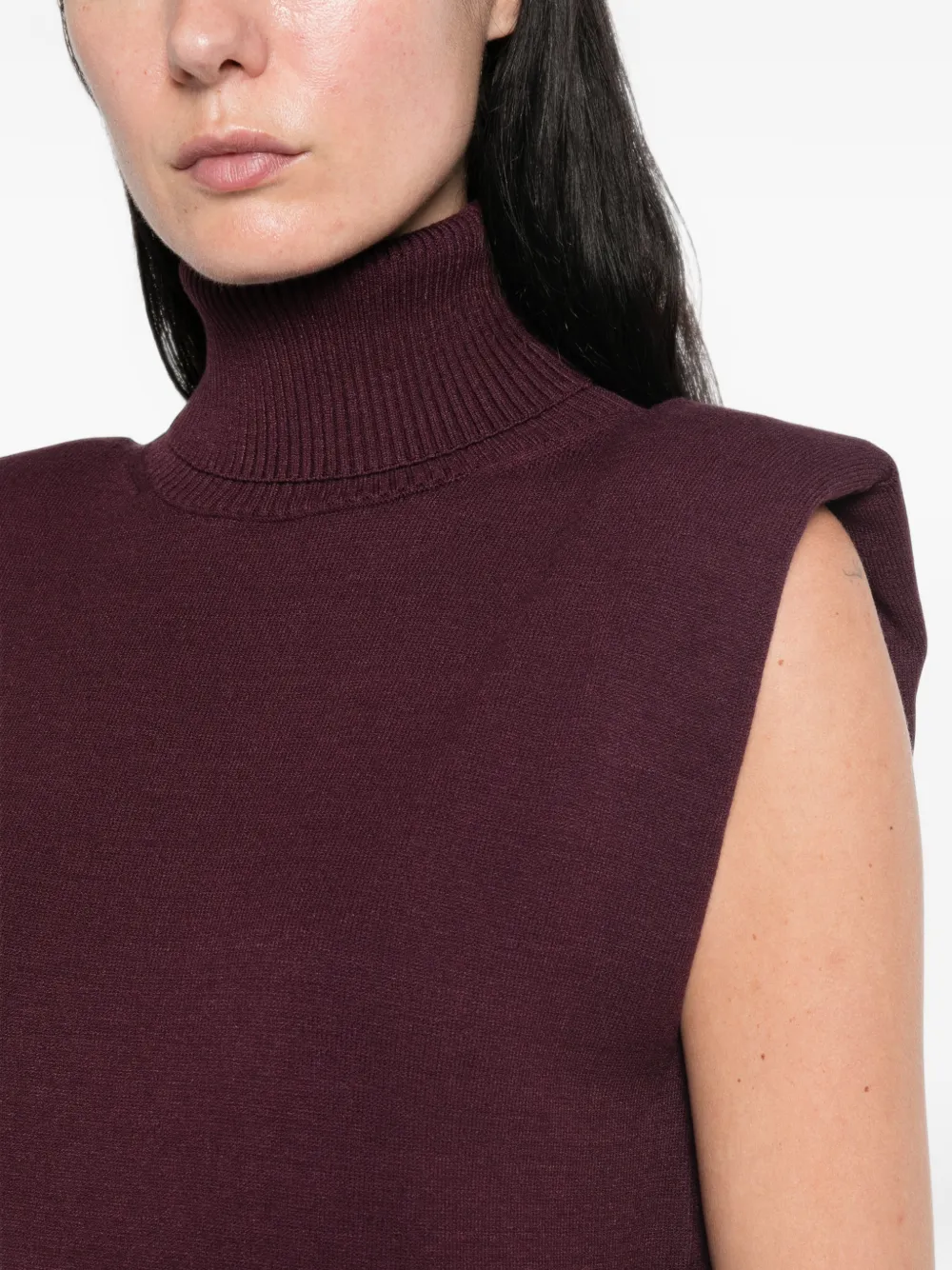 TWINSET Jurk met col en gewatteerde schouders Rood