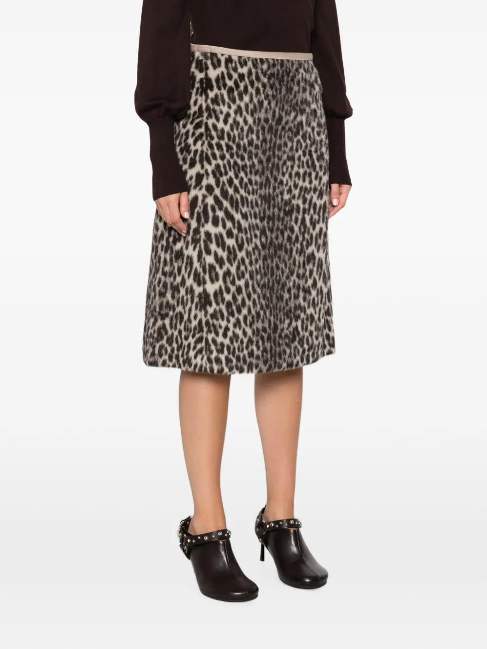 'S Max Mara Trionfo midi-rok met luipaardprint Beige
