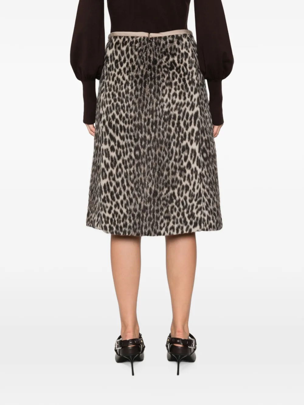 'S Max Mara Trionfo midi-rok met luipaardprint Beige