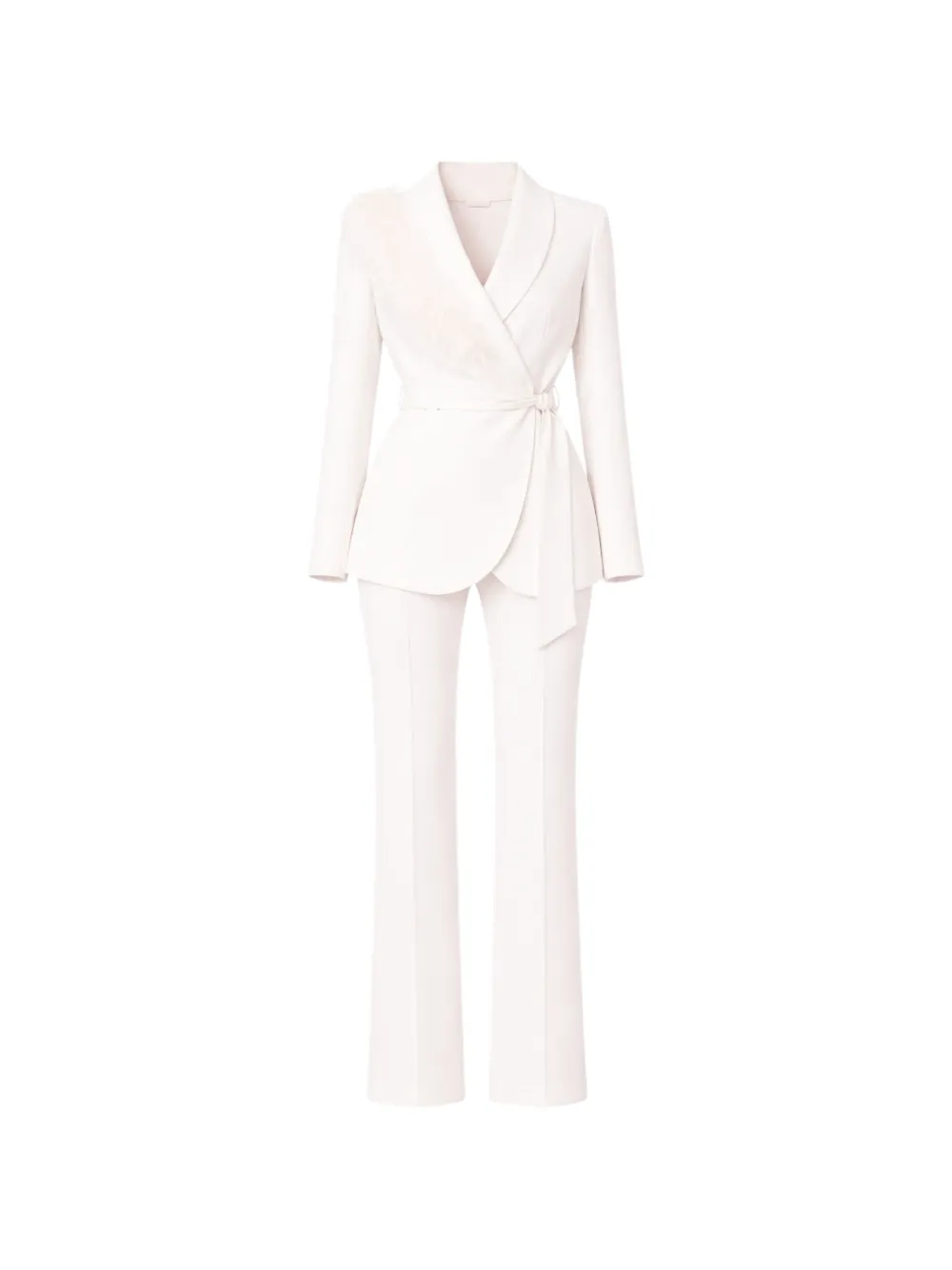 Bytimo Feather-trim Wrap Suit In White