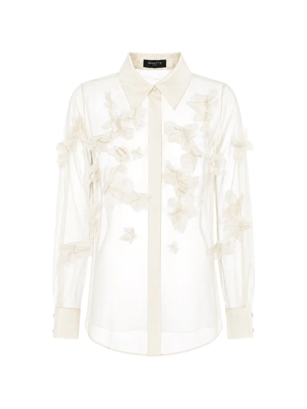 Nenette Semi-transparentes Frosty Hemd - Nude