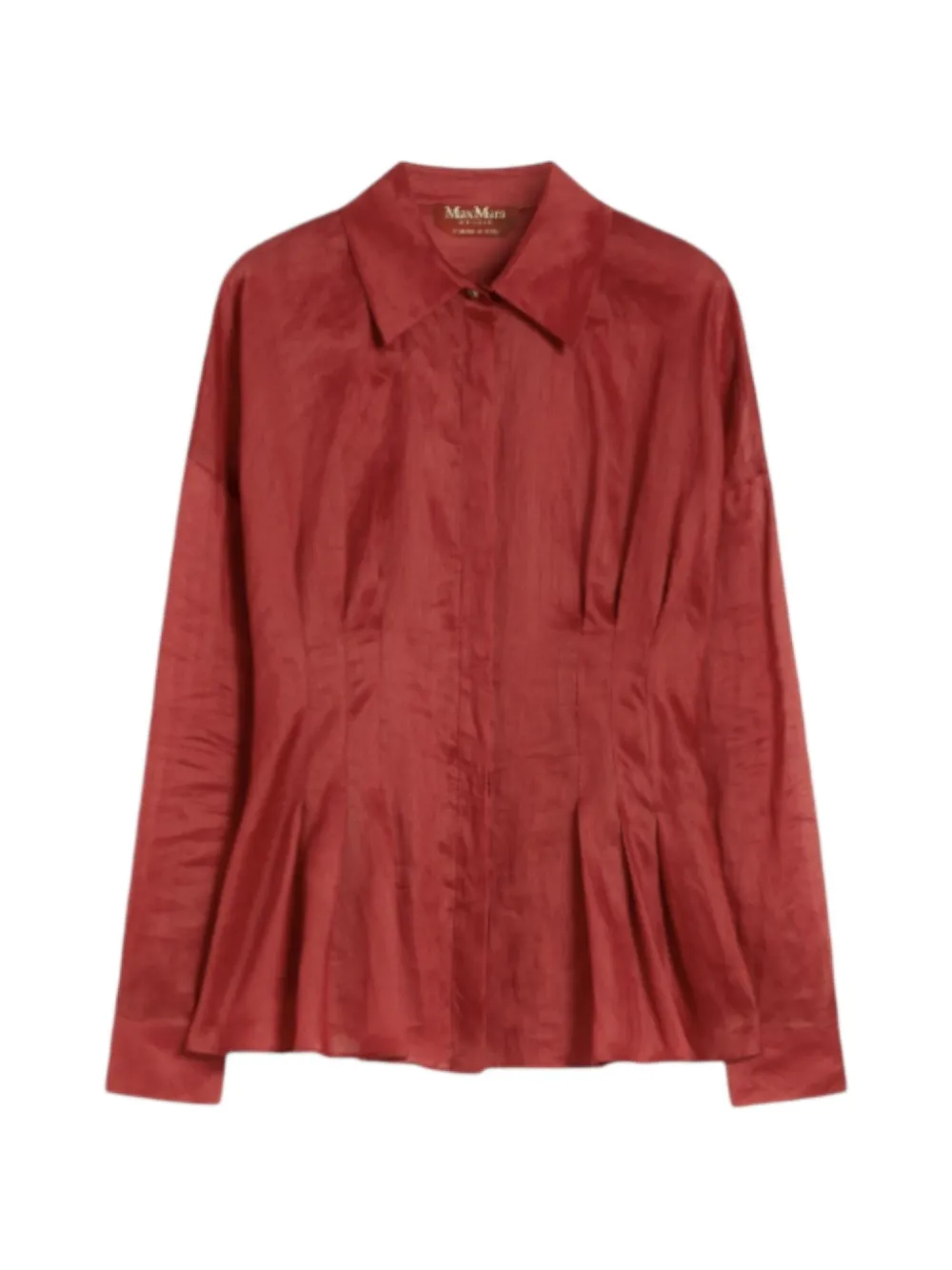 Max Mara corset-detail ramie shirt - Rosso
