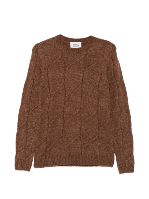 ALPHA STUDIO Aran cable-knit sweater