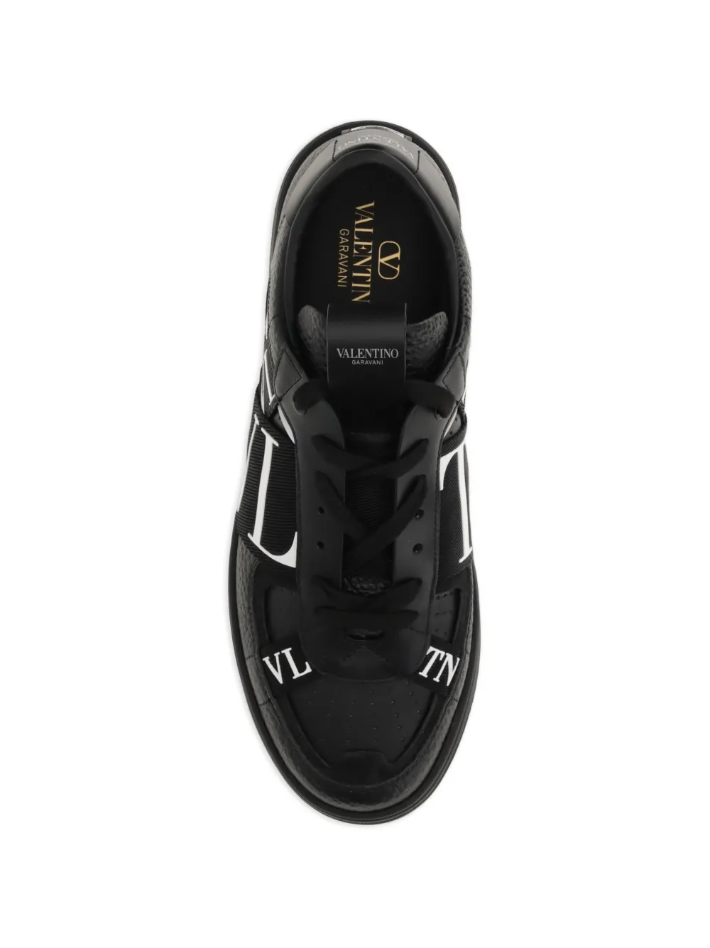 Valentino Garavani low-top calfskin VL7N sneakers with bands Zwart