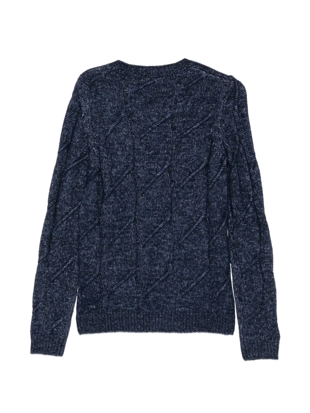 ALPHA STUDIO Aran cable-knit crew-neck sweater