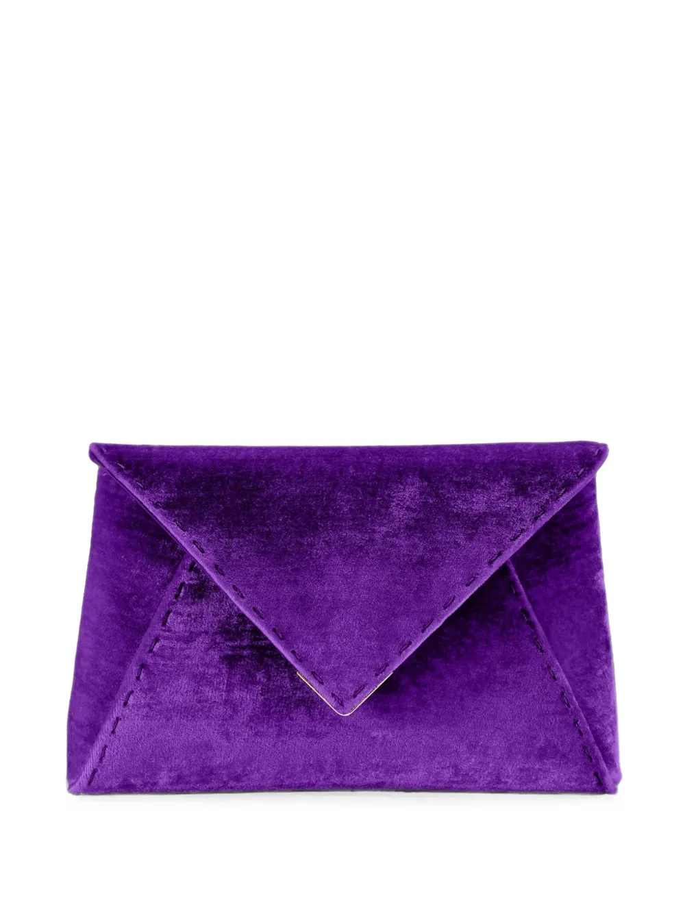 Tyler Ellis Lee crushed-velvet clutch bag - Violett